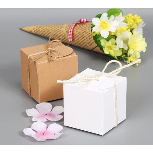 10pcs/lot Small Kraft Cardboard Packing Fift Box Handmade Soap Candy For Wedding Decorations Event Party Supplies