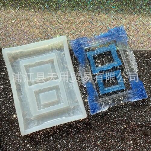 13.5*10CM DIY Sugar Craft Cake Vintage Petal Photo Frame Cake Silicone Mold Fondant Mold Cake Decorating Tools Gum Paste Mold