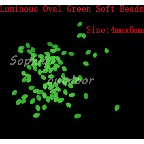 200pcs 4*6mm Oval Glow Soft Fishing Beads LUMO Luminous egg shape beads Lures Float fishing Tackle Accessories