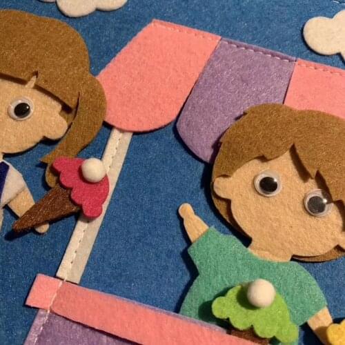 2xFelt Quiet Books Boys Girls Ultra Soft Baby Book Touch and Feel Cloth Book