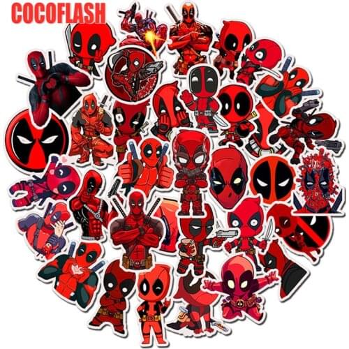 35Pcs/set Superhero Deadpool Cartoon Stickers For Scrapbook Guitar DIY TOY Bicycle Car Skateboard Snowboard Laptop Luggage