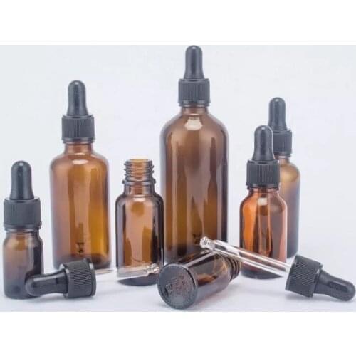 500pcs Glass Lotion Sprayer Bottle with glass droppers professional Oil Amber Spray Bottle Jars Essential 5/10/15/20/30/50/100ml