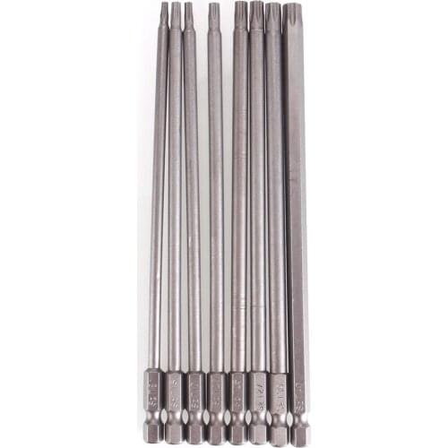 8 In 1 T8/T10/T15/T20/T25/T27/T30/T40 150mm Magnetic Torx Security Electric Screwdriver Drill Bits Set #232275