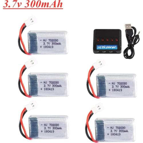 3.7V 300mAh 702030 Lipo Battery + 3.7v Charger For Udi U816 U830 F180 E55 FQ777 FQ17W Hubsan H107 Syma X11C FY530 RC Drone Parts