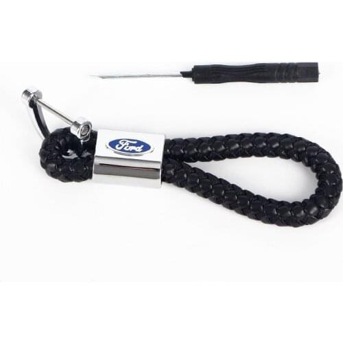 Car Styling 3D Metal Braided Rope Keychain Key ring For Ford Escape Kuga Mondeo Ecosport Fiesta Focus2 3 Fusion Ranger Explorer