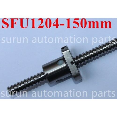 Free shipping SFU1204 150mm ballscrew rolled ball screw C7 with 1204 single ball nut for 3D Printer Parts CNC parts