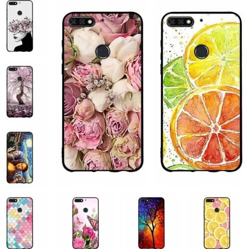 For Huawei honor 7C Case Cover Soft Silicone Thin TPU Back Shell Cover For Huawei Y7 Prime 2018 Y7 2018 Y7 Pro 2018 5.99" Fundas
