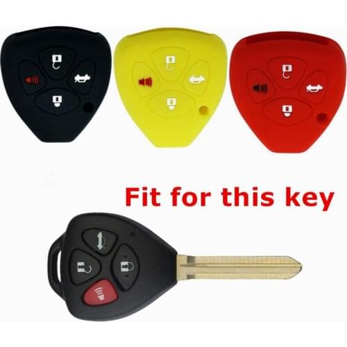 4 buttons Silicone Car Styling Key Case Cover Key Shell Protector for Toyota Corolla Camry RAV4 Yaris Avalon 4-Runner Scion