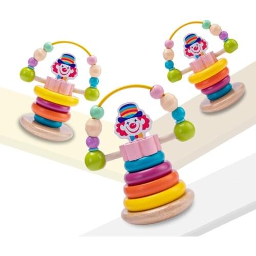 Baby Wooden Rainbow Stacking Ring Tower Stapelring Blocks Kids Montessori Educational Teaching Aids Toddler Baby Toys Game