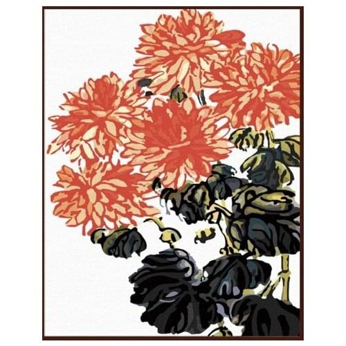 DIY Digital Painting By Numbers chrysanthemum oil painting mural Kits Coloring Wall Art Picture Gift frameless
