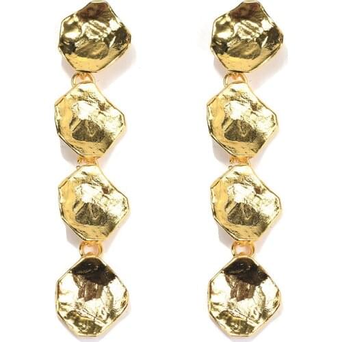 Gold Color Long Earrings Women Brand Statement Metal Feel ZA Earrings Jewelry Female Hip Hop Punk Party Dangle Earring For Women