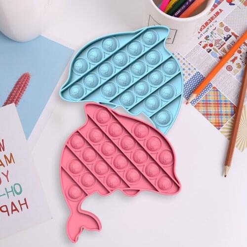 Anti Stress Push Toys Bubble Sensory Toy Dolphins Shape Restore Emotions Stress Reliever Toy for OCD Anxiety
