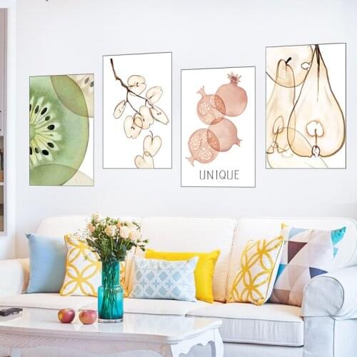 Creative Fruits Wall Sticker Sofa Background Wall Decals Room Decor Poster for Kids Nursery Dining Living Room Wall Decoration