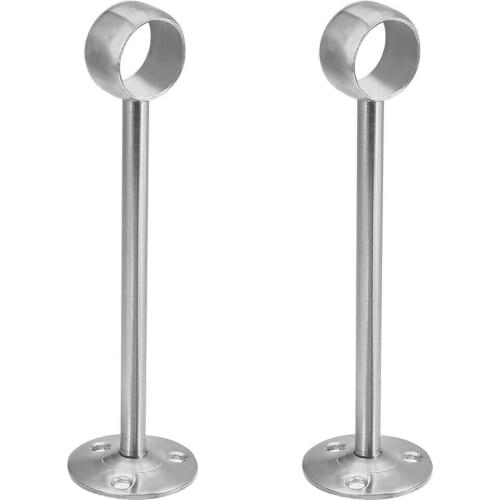 Wardrobe Pipe Bracket, 19mm Dia, Ceiling Mounted Rail Rod Support Socket 2pcs