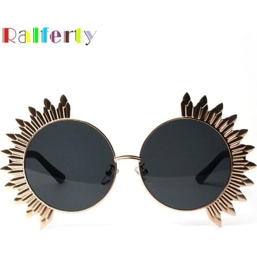 Ralferty Vintage Round Sunglasses Women Stylish Unique Sunglass Men Masquerade Mask Retro Eyewear European Sun Glass A1224