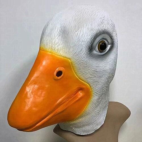 Latex Full Head Overhead Animal Cosplay Masquerade Fancy Dress Up Carnival Mask Halloween Duck Mask