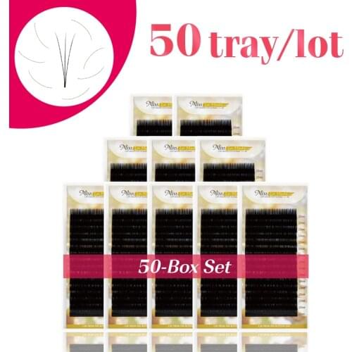 Misslamode all size 16rows/tray 7-15mm mix individual mink eyelashes extension russian volume eyelashes extension supplies