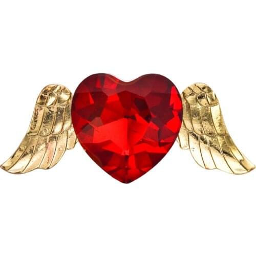 New Fashion Wings Heart Brooches Crystal Cheap Woman Brooches Pins Wholesale Free Shipping Fashion Jewelry Gift for women X1313