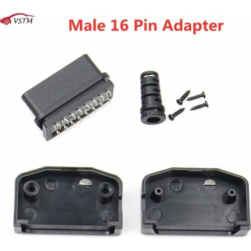 Newest Automotive Adapter Auto Diagnostic Tool OBD2 16 Pin Male Connector Plug Diagnostic Tool Adapter Universal for Most Cars