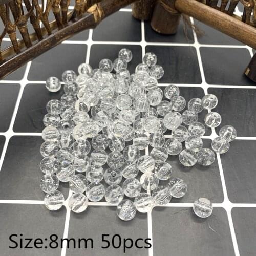 New 8mm 50pcs Acrylic Transparent Beads Earrings Necklace Accessories Beads For Jewelry Making DIY Accessories Wholesale
