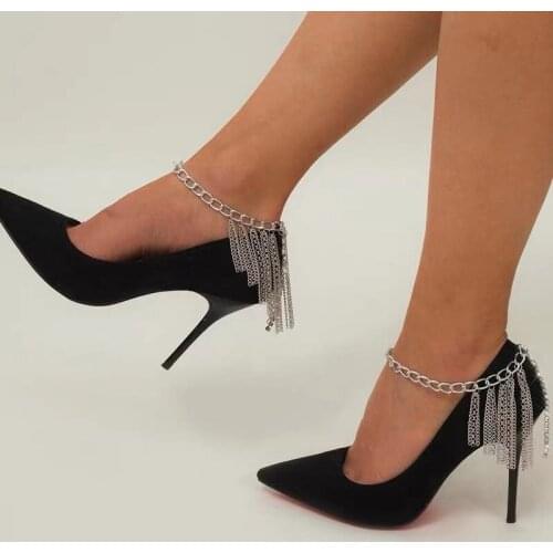 Bohemian luxury metal multi-layer tassel Anklet Steampunk Miami Cuban style alloy jewelry CHARM ANKLET wholesale