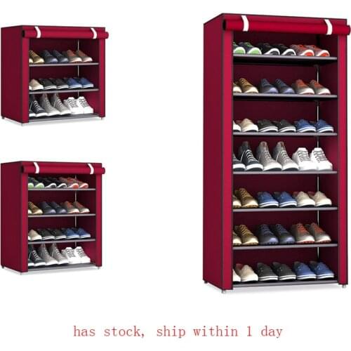 Non-woven Fabric Storage Shoe Rack Hallway Cabinet Organizer Holder 8 Layers Assemble Shoes Shelf DIY Lowest Home Furniture