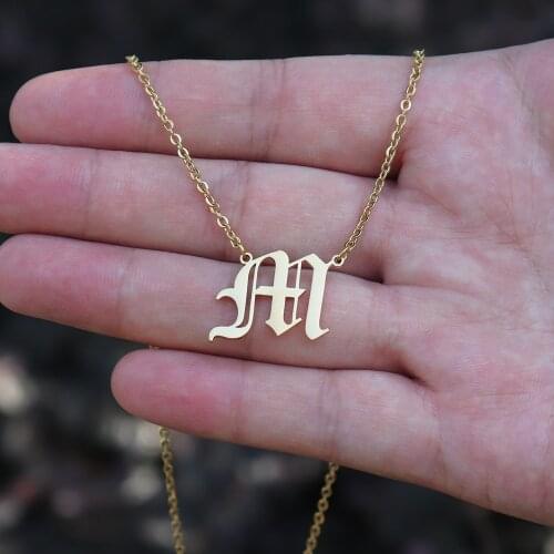 Personalized Name Custom Any Name Necklace A-Z Initial Charm Stainless Steel Alphabet Necklace Birthday Jewelry for Women