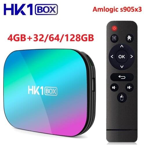 HK1 Box Amlogic S905X3 Smart Android 9.0 TV BOX 4GB RAM 32GB 64GB 128GB ROM 2.4G 5G wifi Bluetooth 4K UHD Set Top Box vs H96 MAX