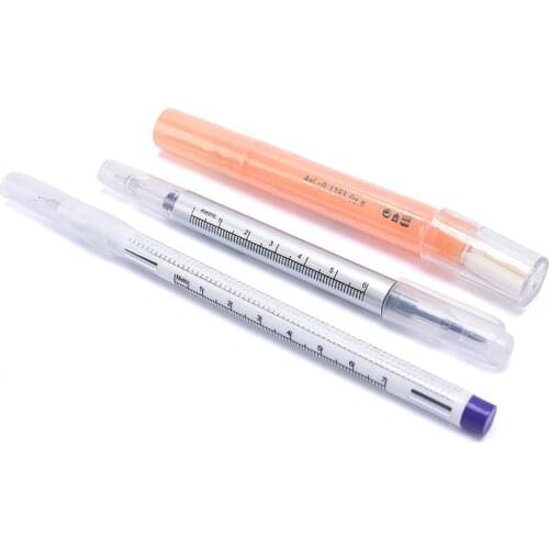 2Pcs/set Tattoo Beauty Medical Surgical Scribe Pen Eyebrow Piercing Marker Pen Sterile Surgical Ruler Permanent Accessories