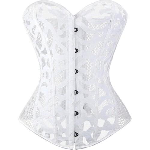 Sexy Corset Shapewear Hollow out Overbust Lace Up Bustier Shaper Plus Size Waist Cincher Slim Women Fashion Bodysuit Corsets Top