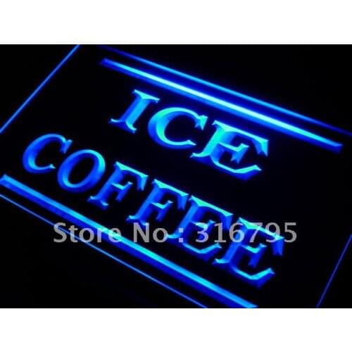 I423 Ice Coffee Shop LED Neon Light Light Signs On/Off Switch 20+ Colors 5 Sizes