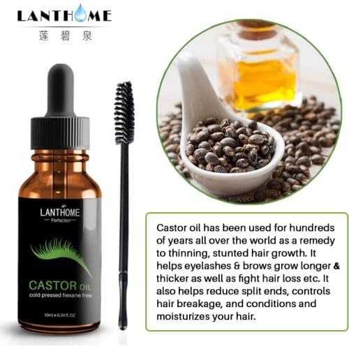 Lanthome Pure Castor Oil Eyelash Growth Serum Eyelash Enhancer Liquid Serum Lash Lift Lengthening Eyebrow Extensions Growth