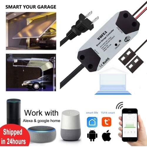 Garage Door Opener Controller Smart WiFi Switch for Google Home Alexa Voice Control Tuya EWeLink Smart WiFi Remote Control