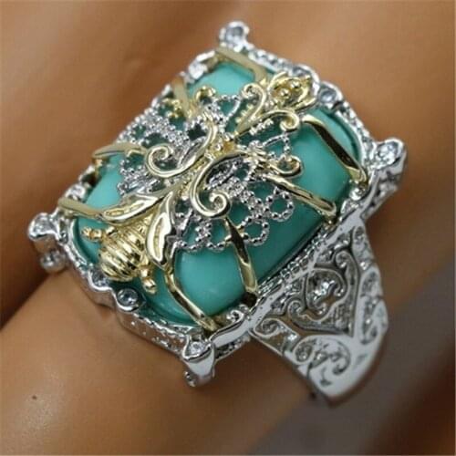 Vintage Ethnic Patterned Silver Rings for Women Fashion Jewelry Wedding Anillos Wedding Statement Ring