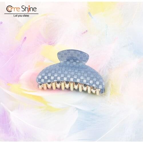 Hair Claw Clip for Women Glitter Acrylic Crab Medium Plaid Fashion Girls Hair Accessories 2021 accesoriospara mujer COME SHINE