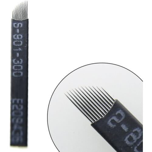 100pcs 18pin Permanent Makeup Manual Eyebrow Tattoo Needle Knife Mouth Type Eyebrow Tool Blade Technique Draw Eyebrows 0.18mm