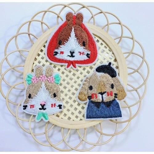 100pcs/lot Fashion Rabbit Embroidery Patch Animal Clothing Decoration Backpack Sewing Accessory Diy Iron Heat Transfer Applique