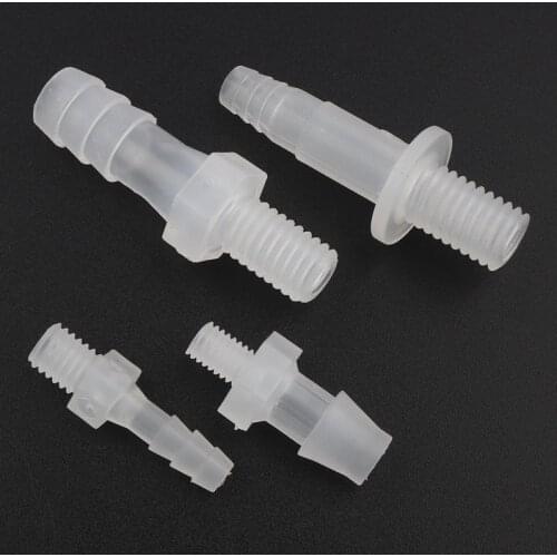 150pcs M5~M8 Male Thread To 2~10mm Food Grade PP Straight Pipe Connectors Aquarium Air Pump Aerator Parts Fish Tank Hose Joints