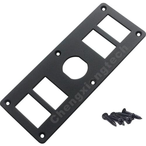 Aluminum Car Boat Truck 4 Gang Rocker Switch Housing + 1 USB Power Socket Mount Holder Bracket Panel + 6 Screws