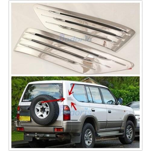 Car Triangle Rear Side Window Trim Vent ABS Air Flow Shutter For Toyota Land Cruiser 90 Prado FJ90 J90 1996-2002 Accessories