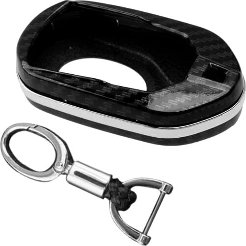 Key Fob Case Cover Shell With Keychain ABS Carbon Fiber Style Fit for Maserati Ghibli Levante Quattroporte 2017 2018 2019 2020