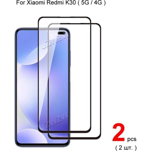 2pcs Glasses For Xiaomi Redmi K30 5G / 4G Full Cover Tempered Glass Screen Protector Protective Glass Guard