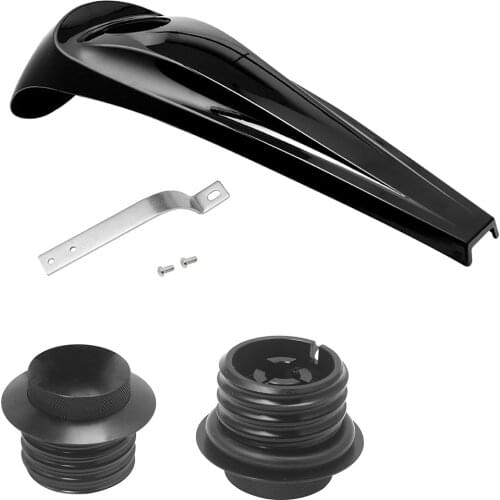 Gloss Black Smooth Dash Fuel Console&Gas Tank Cap Cover For Harley Touring Electra Glide Road Glides Street Glides 2008-2020