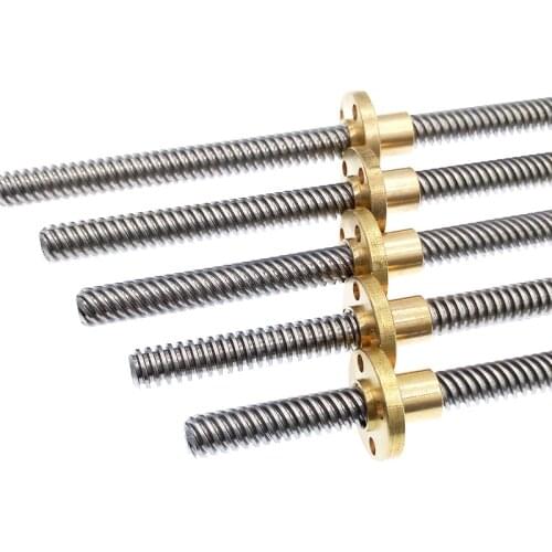 Lead Screw T8 500mm Linear Guide 3D Printers Parts helical pitch 2mm 4mm 8mm 10mm 12mm Trapezoidal Screws with nut