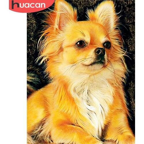 HUACAN Diamond Painting Dog Cross Stitch Diamond Embroidery Mosaic Animal Rhinestones Picture Wall Decor
