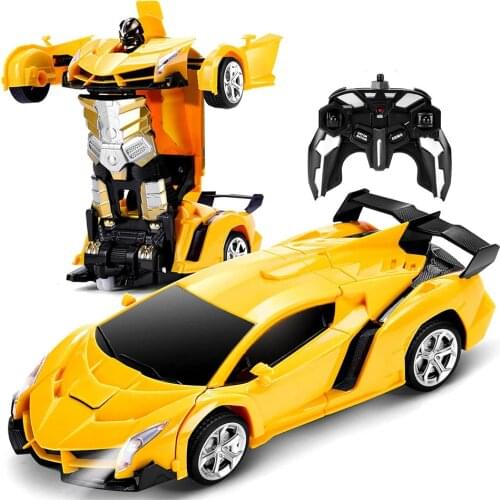 Transformers Toys Remote Control Car One-Button Deformation and 360 Degree Rotating Drifting Present Gift for Boys/Girls