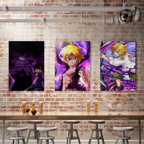 WTQ One Piece Poster Canvas Painting Japan The Seven Deadly Sins Anime Poster Wall Decor Wall Art Picture Room Decor Home Decor