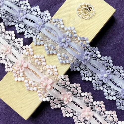 1Yard 5cm Handmade Bilateral Water-Soluble Hollow MeshThree-Dimensional Lace For Garment Dress Sewing Craft Material Decoration