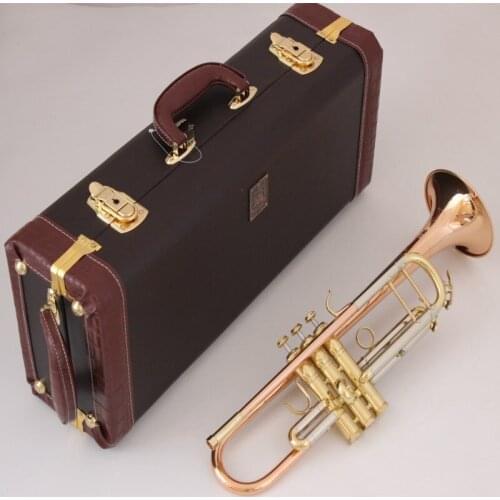 LAIIMAN New Trumpet Best quality LT197S-99 B Flat Gold Silver Plated Professional level Trumpet Musical Instruments with Case
