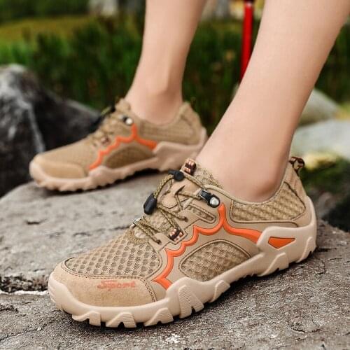 Summer leisure sports shoes breathable outdoor mesh shoes mens mesh hiking shoes trend mens mesh shoes big size 48